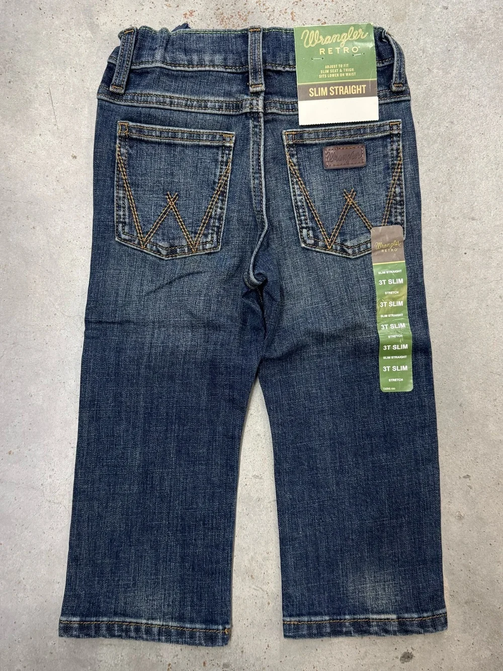Wrangler Retro Boys Slim Straight Jeans Size 3T NWT